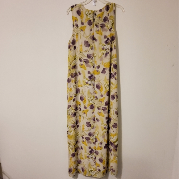 MSK Green/Purple Multi-Colored Sleeveless Floral Maxi Dress Size 16W - Picture 5 of 10